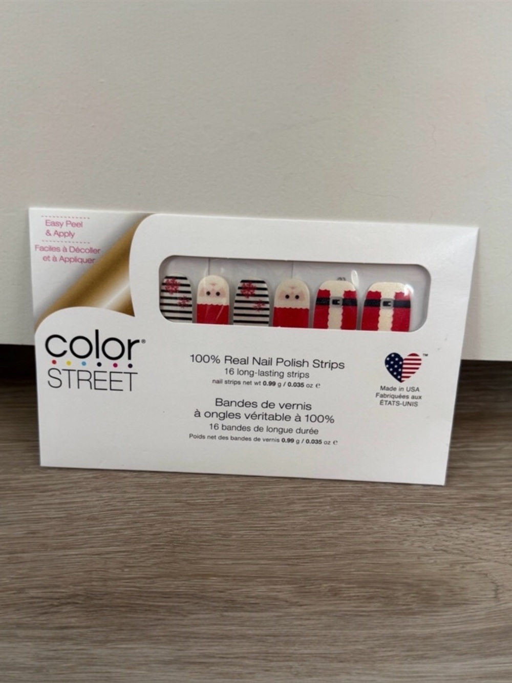 Color Street Secret Santa Red & Black Christmas Nail Strips